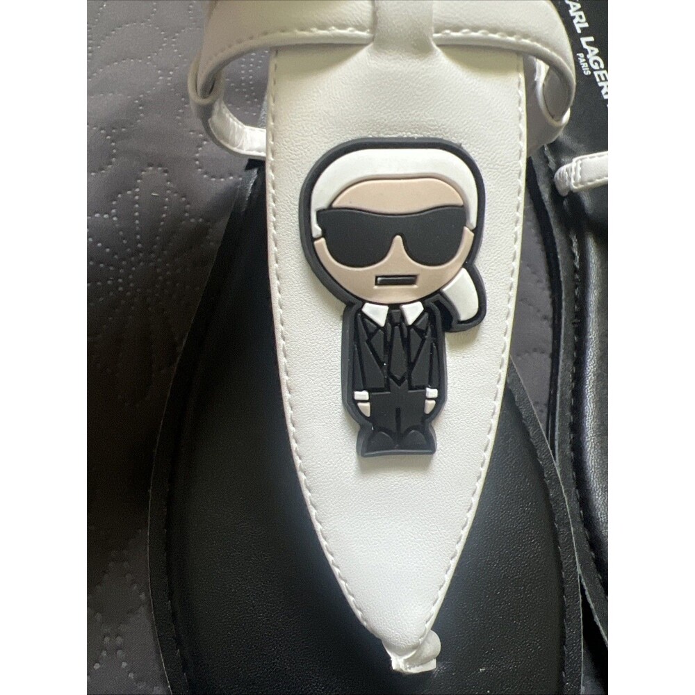 Karl Lagerfeld Paris Women’s Sandals US 11M EUR 42 UK 8.5Black/White NWOB Summer - Picture 7 of 10